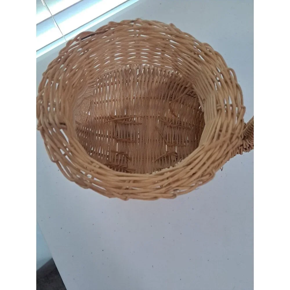 Wicker Elephant Basket Planter Tan Rattan BOHO Cottage Core‎ Flower Pot 7